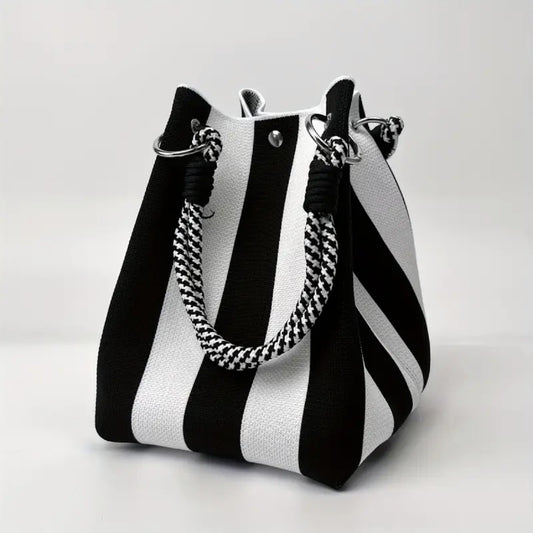Bucket bag, woven bag, knitted hand-carry bag, single-shoulder bag